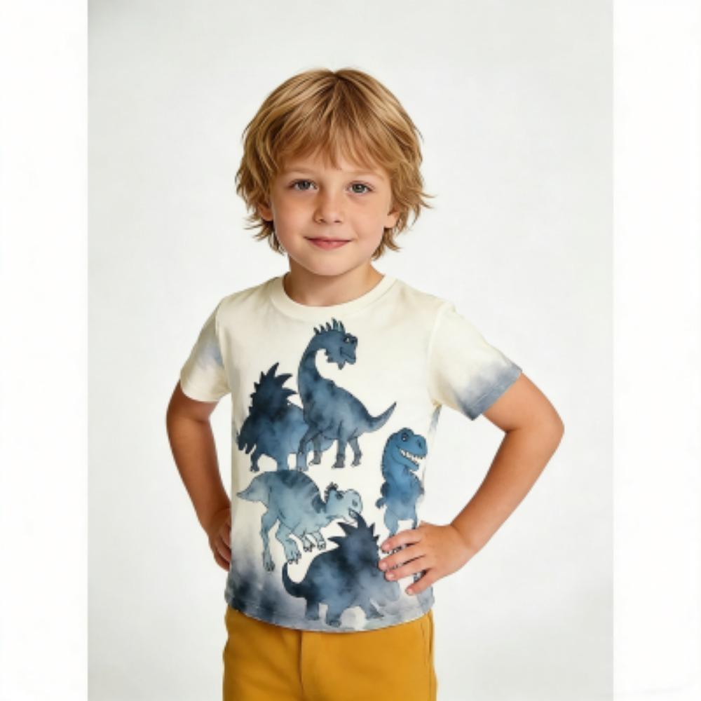 Kids T-shirt Cartoon Dinosaur 3D Print Kids Short Sleeves T-Shirt Loose Casual Summer Outdoor Boy and Girl Tees Tops