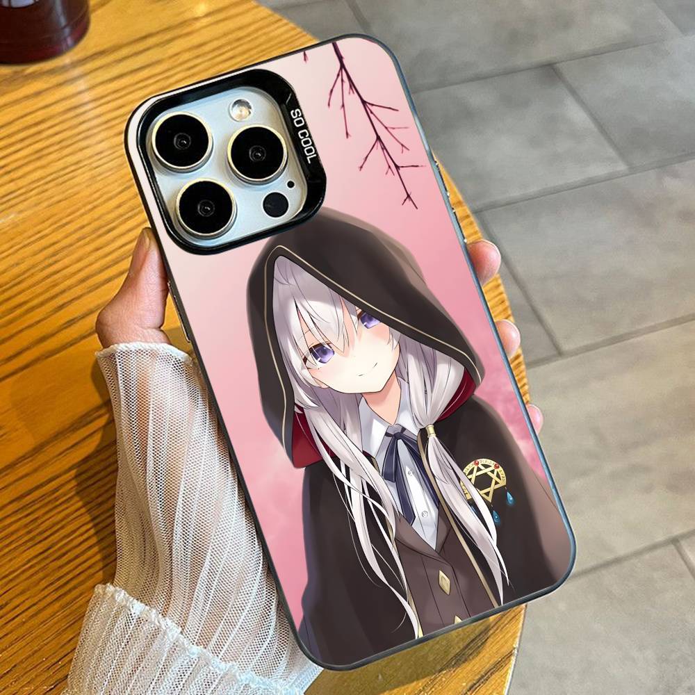 

Gray Witch Anime The Journey of E-Elaina Phone Case For iPhone 16 17 15 14 12 13 Pro Max Black Candy Matte Shockproof Cover iPhone12