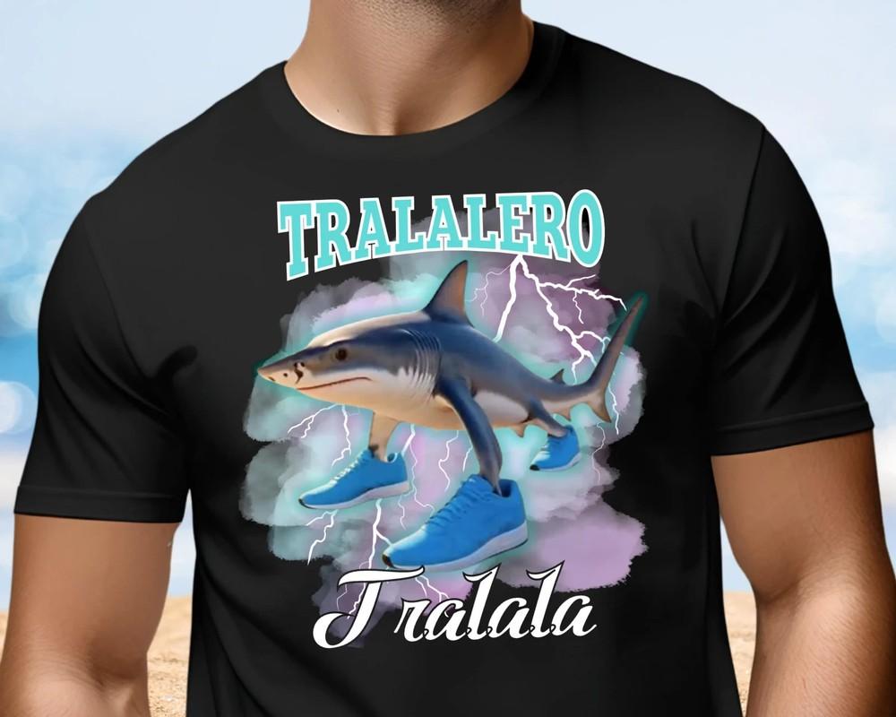 Tralalero Tralala 90s Bootleg Rap Style Shirt Funny Meme Tee Italian Brainrot Unisex T-Shirt S