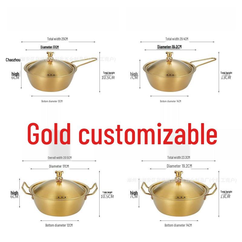 Kleiner Bär Gold Edelstahl Reiswein & Ramen Schüssel mit Deckel