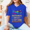 In A World Where You Can Be Anything Be Kind TShirt Women Autism Awareness Puzzle Tees Butterfly Feather Inspirational Tops