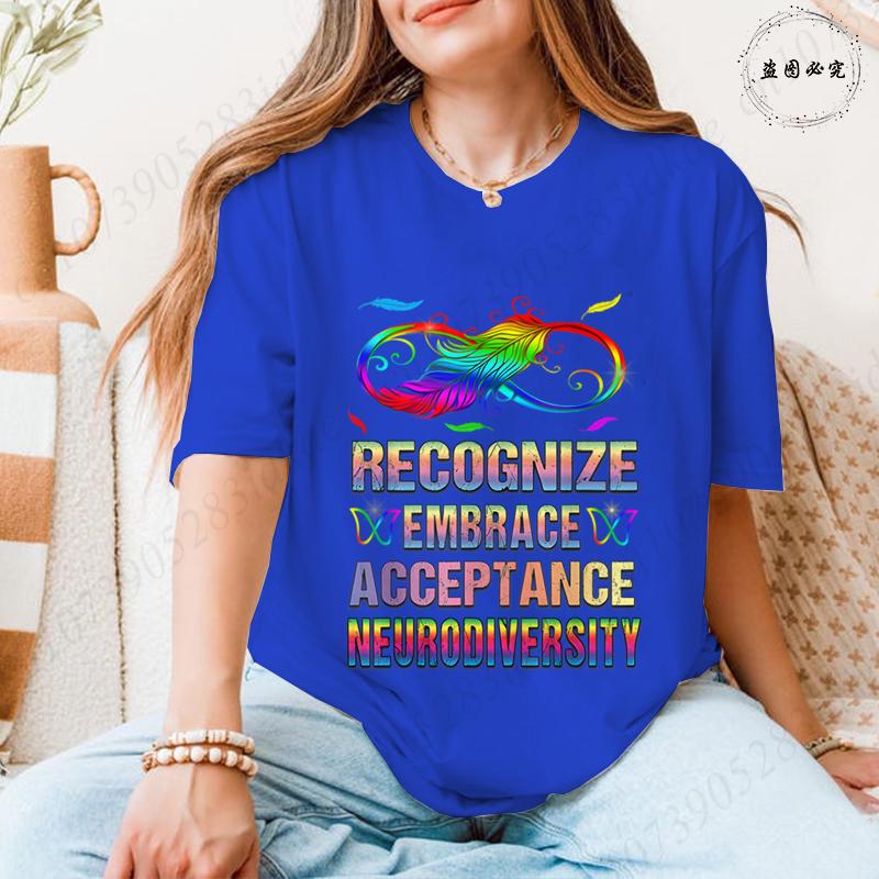 In A World Where You Can Be Anything Be Kind TShirt Women Autism Awareness Puzzle Tees Butterfly Feather Inspirational Tops