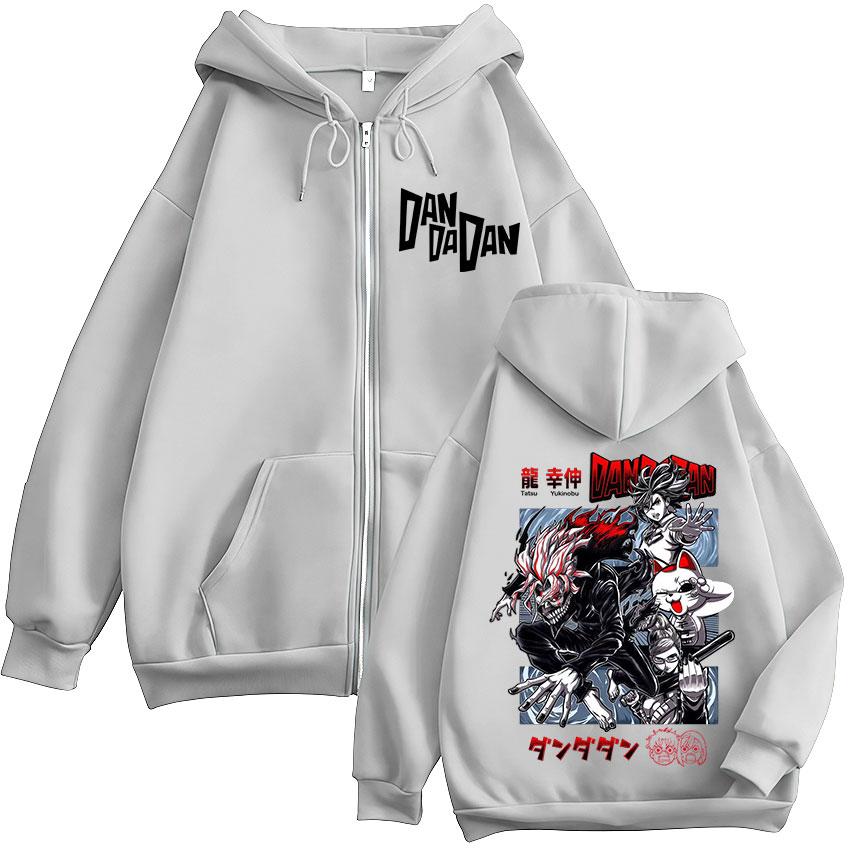 New Japanese Anime Dandadan Print Hoodie Men's Retro Long Sleeve Gothic Pullover Sweatshirt Unisex Fleece Clothing Coats Hooded