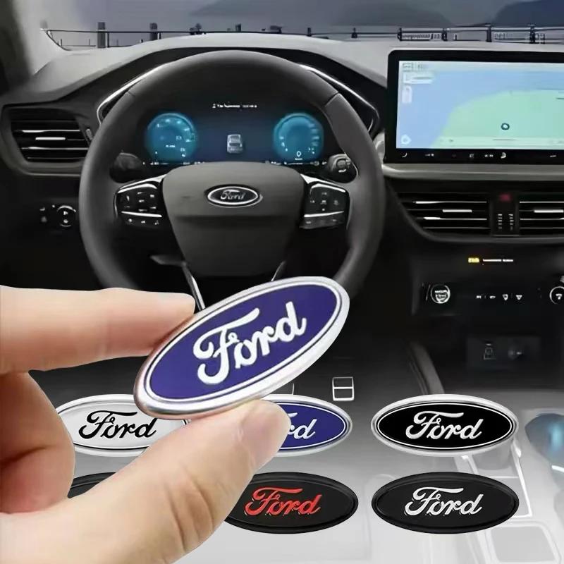 ECNU8 Car Steering Wheel Emblem Decals Badge For Ford Focus 2 Mk3 F150 Mondeo Max Fusion Ranger Escort Explorer KugaTaurus Transit