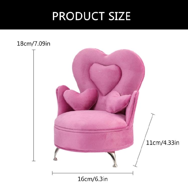 Stylish Plush Jewelry Display Stand Elegant Plush Jewelry Case European Style Mini Chair for Ring Earring Display