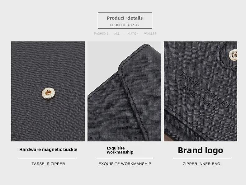 Etui na paszport RFID Xiangyin: Skórzany portfel podróżny składany na trzy z przegródkami na ID i karty