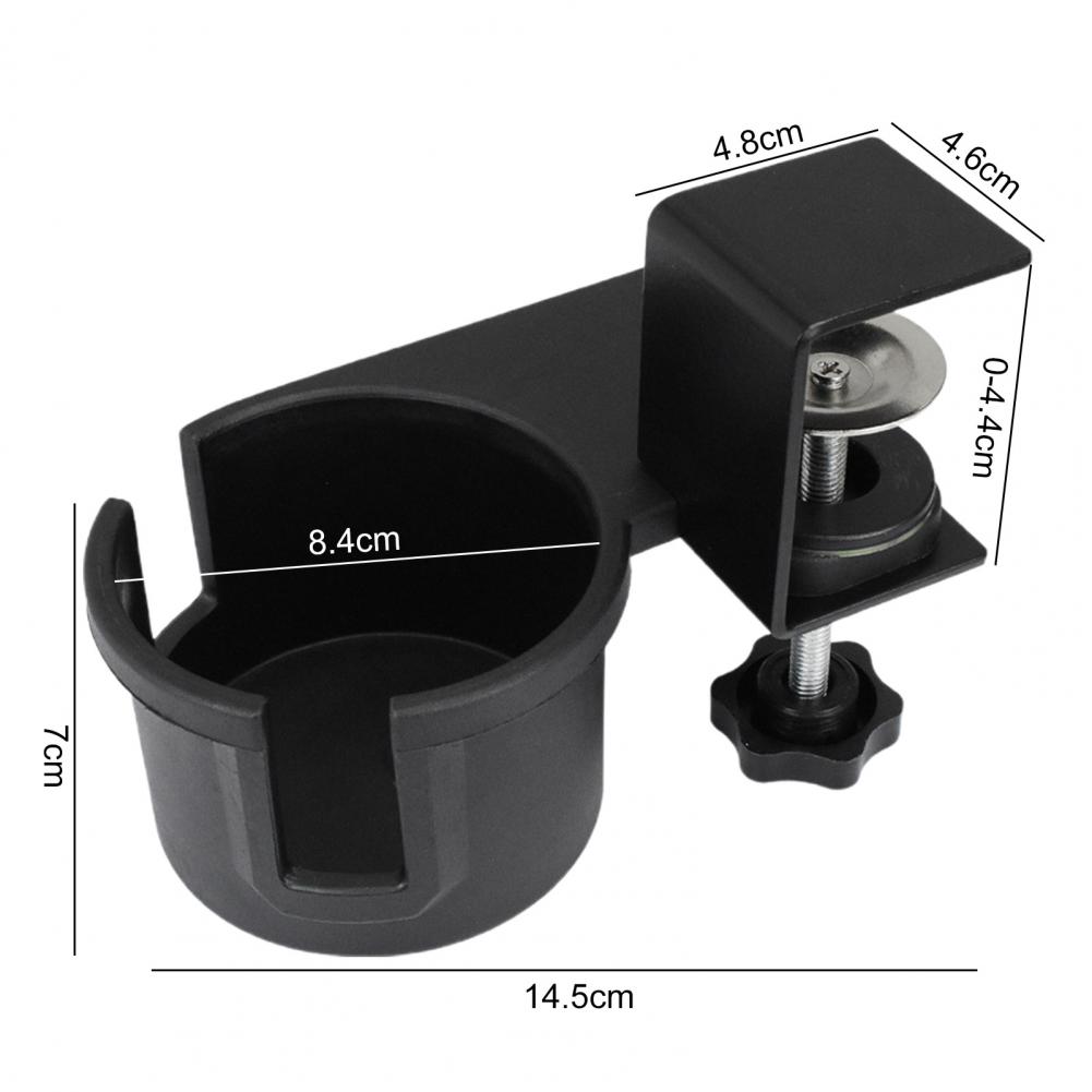 Under-Desk Cup Holder Plastic 180 Degree Rotating Anti-Spill Adjustable Clip Design Mug Holder for Coffee Mugs Water Bottles