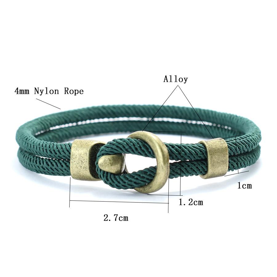 Fashion Man Bracelet Bilayer Thread Nautical Braclet Hiphop Rock Accesorios Hombre Multiple Colors Sizes Available Pulseria