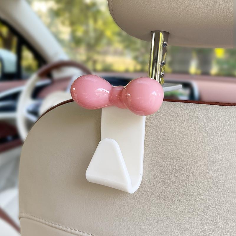 

Крючок для спинки сиденья автомобиля Крючок для хранения бантиком Многофункциональный крючок для хранения всякой всячины Аксессуары для интерьера белый