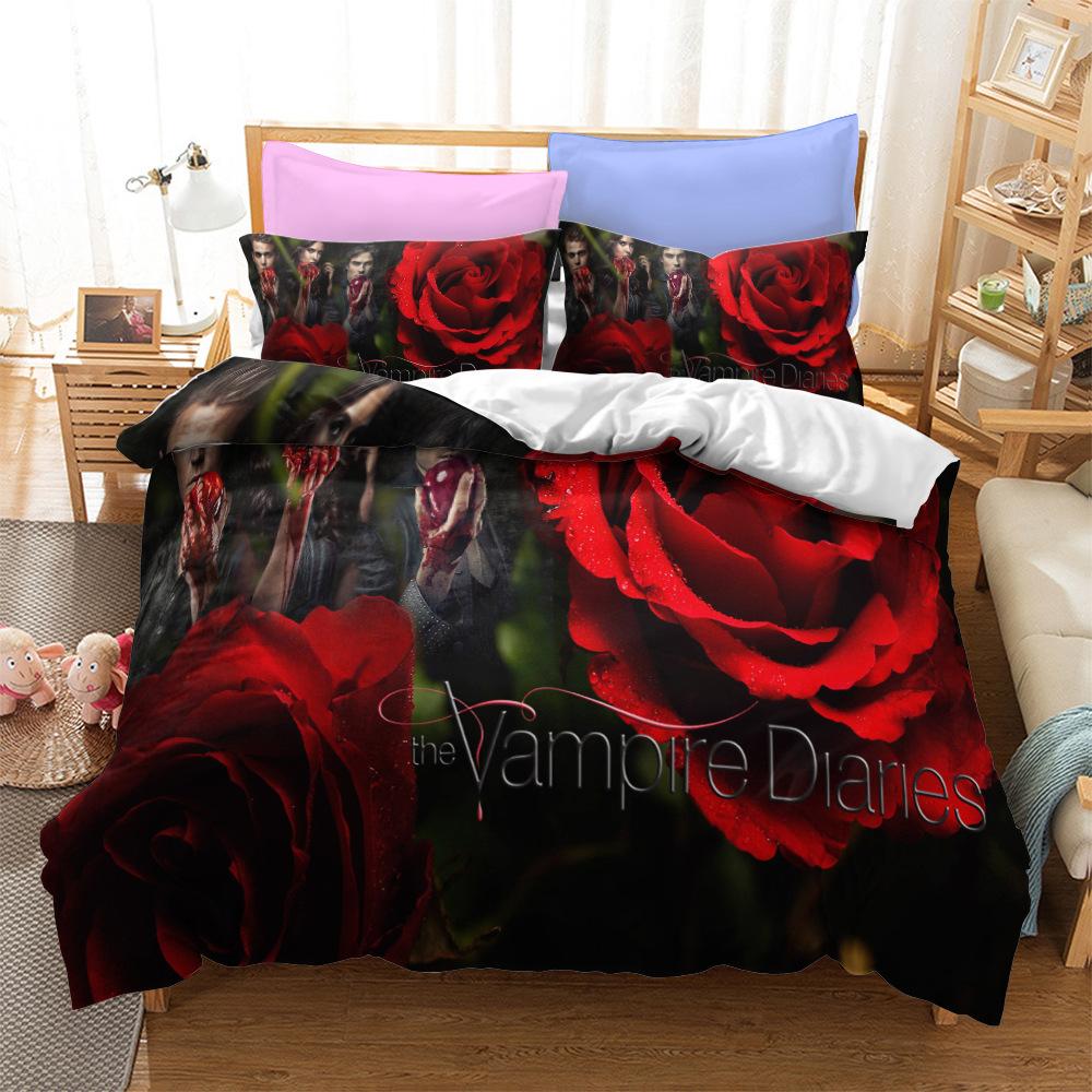 3D Printed The Vampire Diaries Bedding Set Boys Girls Twin Queen Size Duvet Cover Pillowcase Bed Kids Adult Home Textileextile