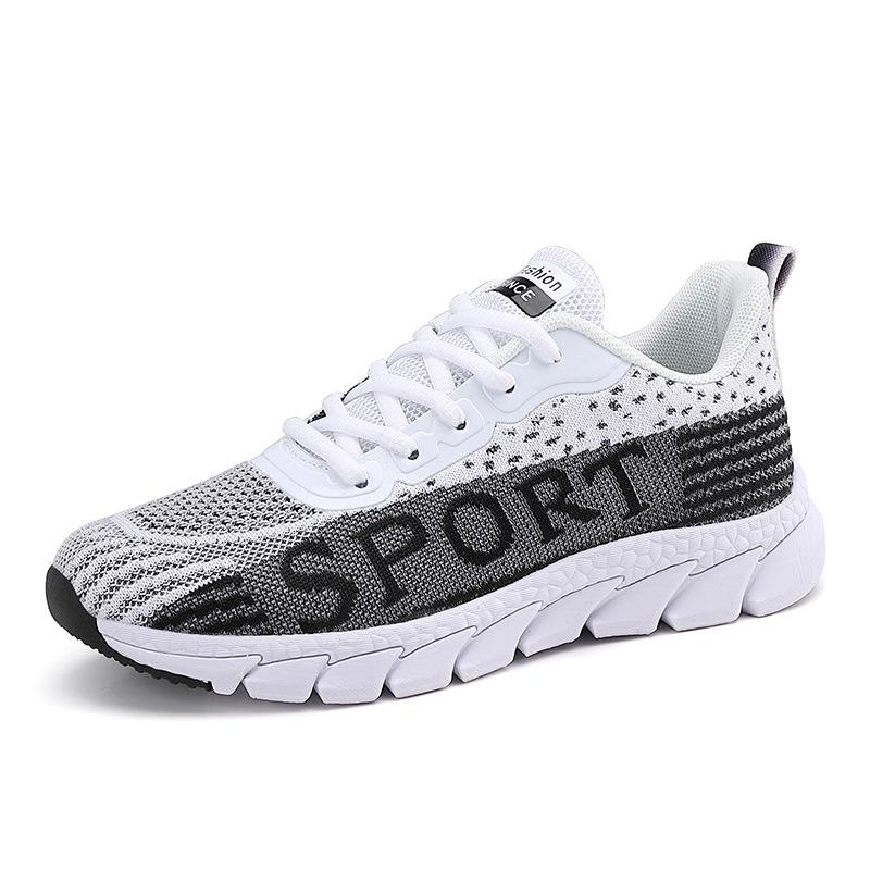 Running Shoes Large Size New Lightweight Breathable Sports Shoes Shock-absorbing Soft-soled Fly-woven Mesh Running Shoes