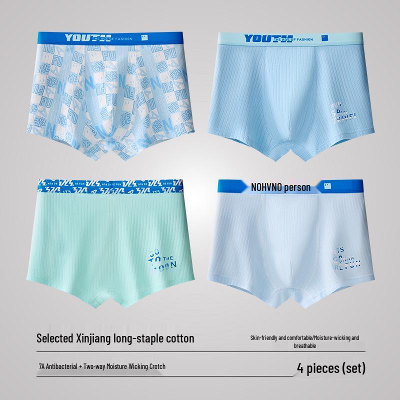 Boys' Breathable Cotton Boxer Briefs with Antibacterial Crotch, Sizes 15-18 Years