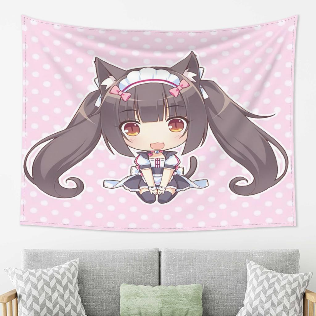 Cat Girl Amusement Park Nekopara Chocolate Chocola Tapestry Japanese Anime Cat Girl Maid Printed Room Decoration