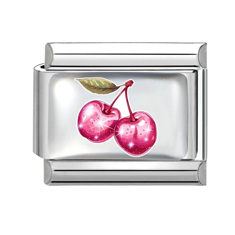 New Lovely Heart Envelope Rose Butterfly Cherry Charm Links Fit 9mm Italian Bracelet Women Men Making DIY Jewelry Gifts
