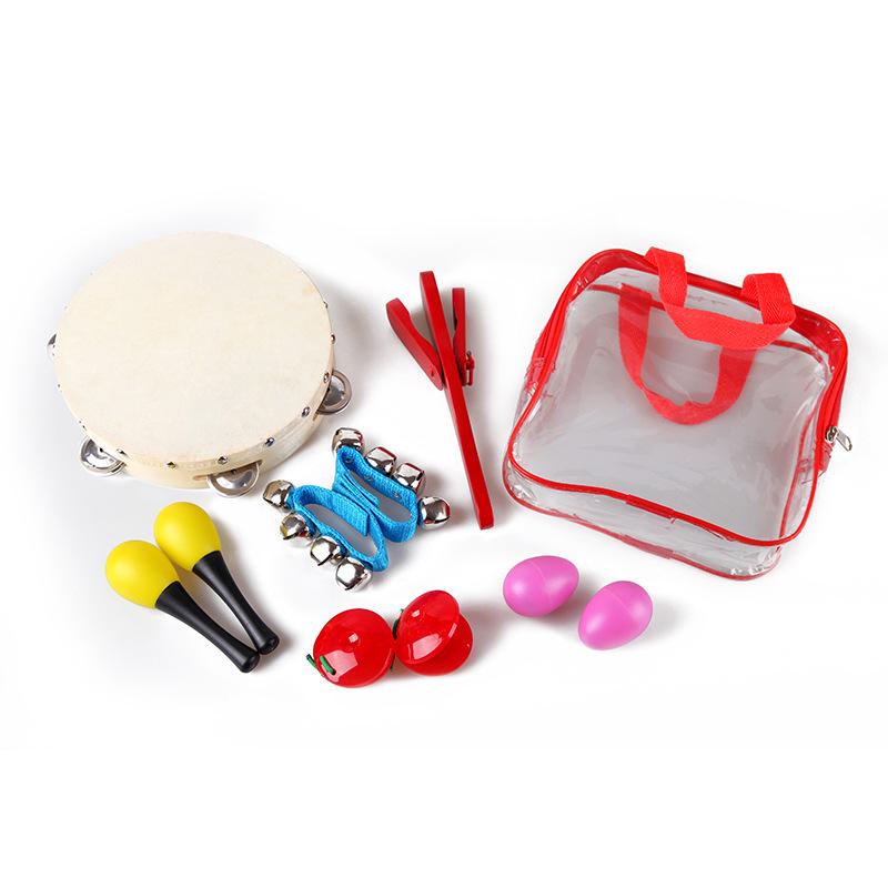 Six-Piece Musical Toy Set: Egg Shaker, Hand Drum, Tambourine - Early Education Percussion Instruments for Kindergarten