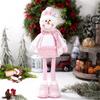 Teleskopische Weihnachtsfigur Plüschdekorationen Pailletten Weihnachtsmann Schneemann Elch Plüschfiguren Dekorationen Feiertagsdekorationen