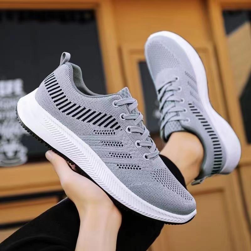 2024 Four Seasons New Men's Flying Weaving Mesh Sneakers Fashion Versatile Breathable Casual Shoes Comfortable Walking Shoes