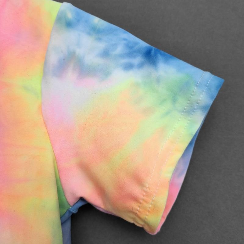 Kids Baby Boys Girls T-shirt Sweet Gradient Color Short Sleeve Printed T-shirt