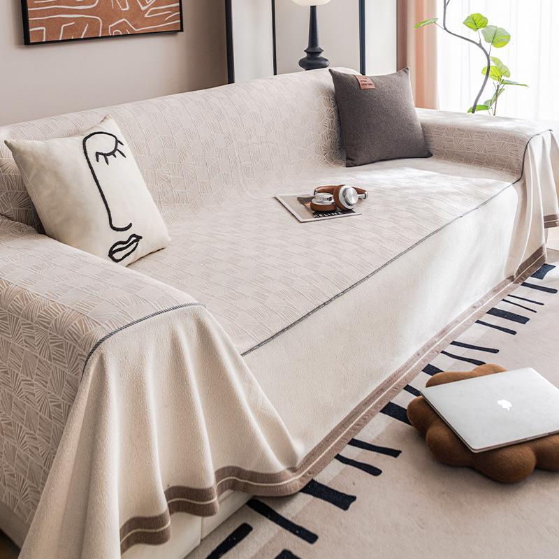 EIFLOY-Luxury Patchwork Chenille Sofa Towel, Anti Scratch Couch Chair Cover 3/4/5 Seater Decorative Throw Blanket for All Season