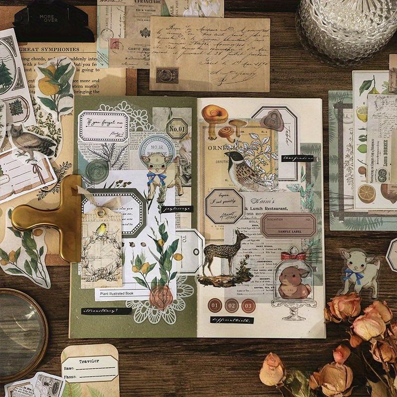 1PC  Long Night Book Series Material Pack Creative Retro Ins Style Notebook Material Paper Notebook Collage Material Card Paper