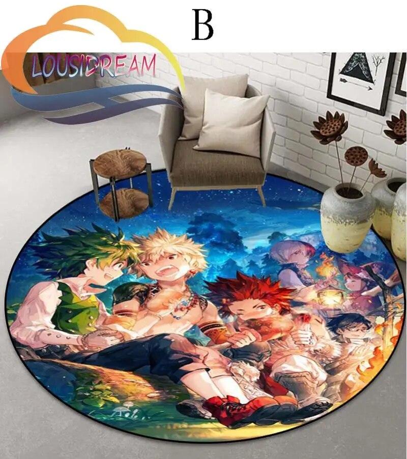 Cartoon My Hero Academia patternCarpet Round Carpet Home Decor Anti-slip  Area Rug {Customize Your Picture}