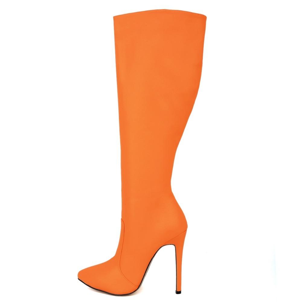 orange knee boots