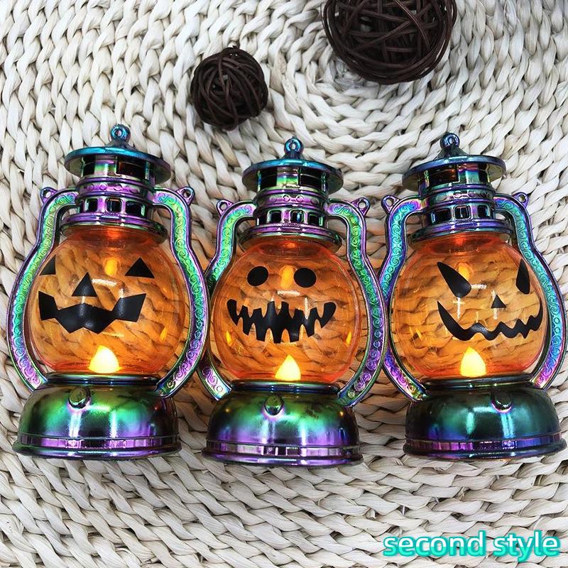 Mini Halloween Pumpkin LED Lantern With Warm Flickering Light For Halloween Home Party Tabletop Decor Gifts