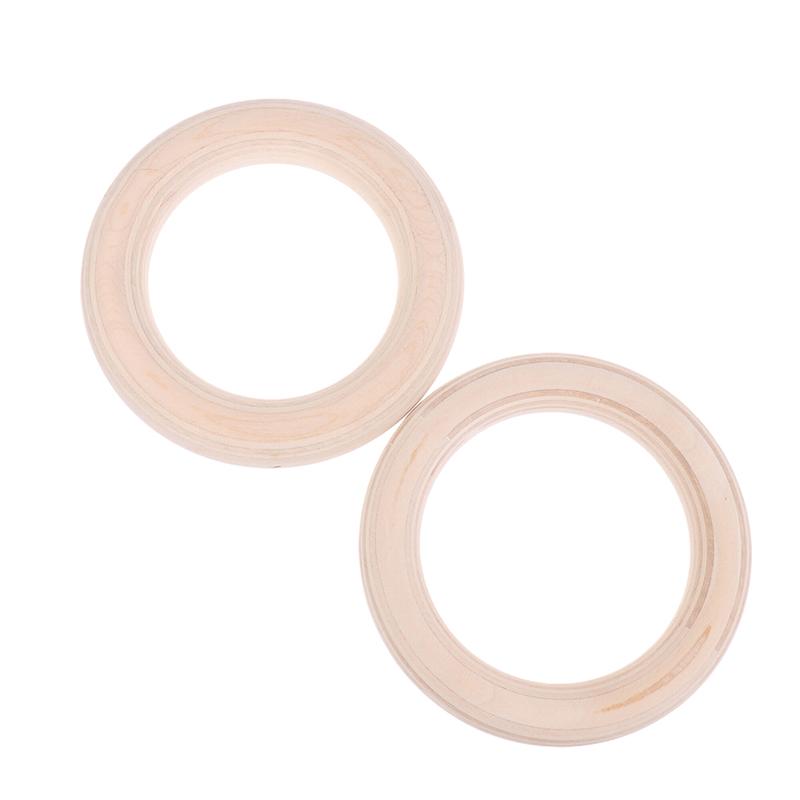 2Pcs/Pairs Wooden Ring Portable Crossfit Gymnastics Rings Gym Shoulder Strength Home Fitness Training Physical Exercise Ring