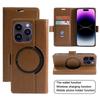 For iPhone 15 Pro Case Compatible with MagSafe Wallet Stand Leather Flip Phone Cover