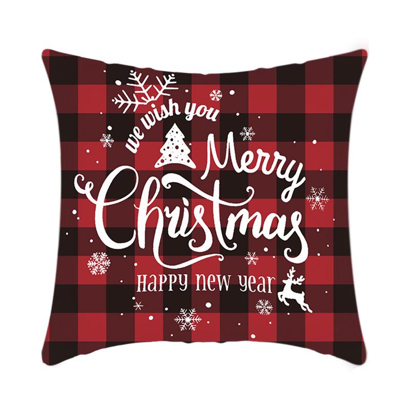 Christmas Bedside Cushion Cover Office Nap Pillow Cover Short Plush Printed Cushion Cover