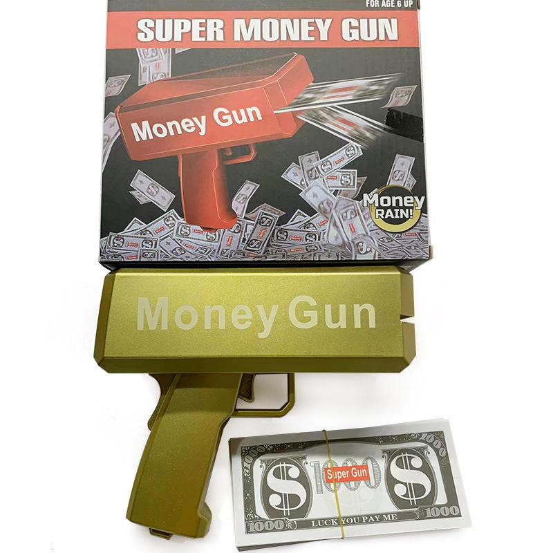 New Peculiar Squirt Money Gun Toy Money Gun Paper Money Squirt Money Gun Party Game Wedding Shooting Money Black Box