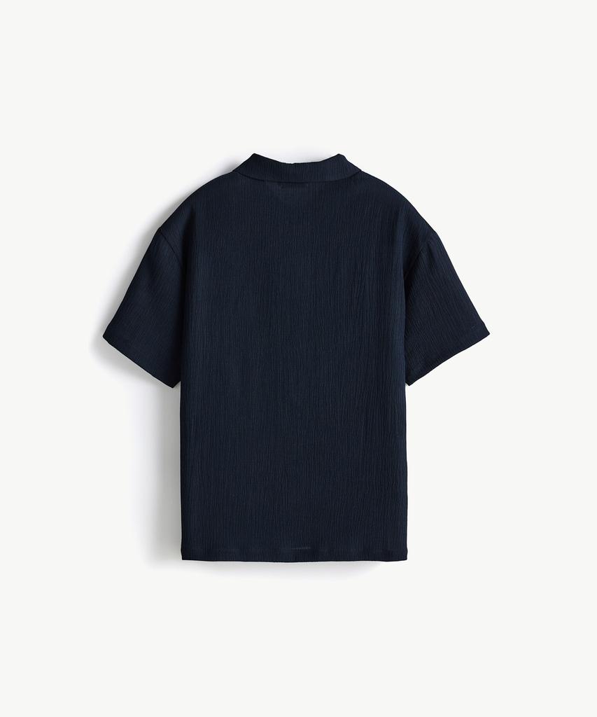 STCO Pleated Collar Short Sleeve T-Shirt_Navy (Oversized)_Stsxb32Osn