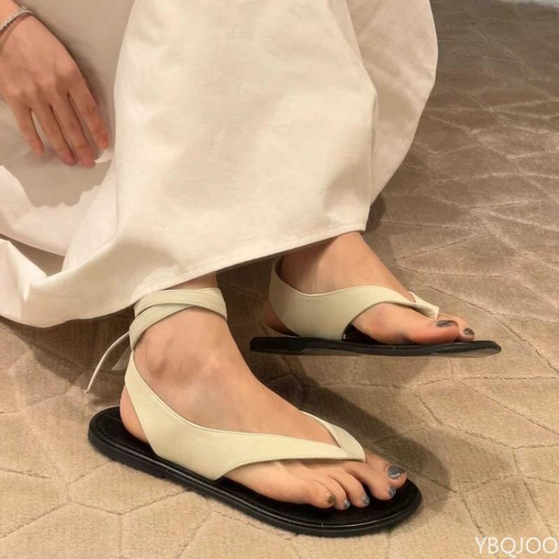 Women's Personalized Casual Clip Toe Slippers Summer Versatile Flat Bottom Daily Casual Comfortable Sandals for Wearing Outside