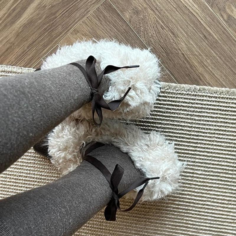 Retro Square-toe Shoes - One-piece with Built-in Height and Fleece Lining - Women's Shoes