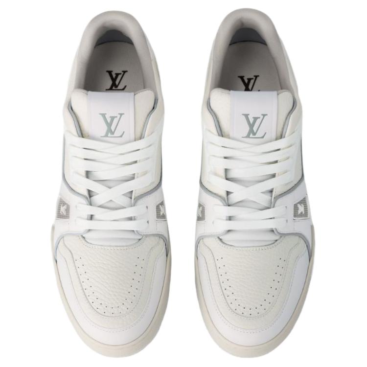 Louis Vuitton Trainer White Grey Signature 1A9UP5