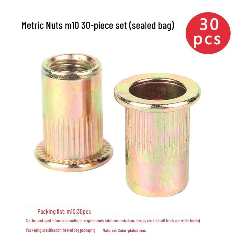 Набор из 150 гаек-заклепок: Оцинкованный, Дюймовый и Метрический