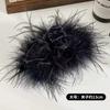Pure Feather Hair Grab Clip Back of Head Black Shark Clip Plush Hair Accessories Commuter Headgear