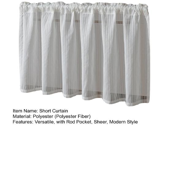 Sheer Window Valance, Short Curtain with Rod Pocket, Light Filtering Valance Curtain for Basement Kitchen Bedroom Window Cabinet