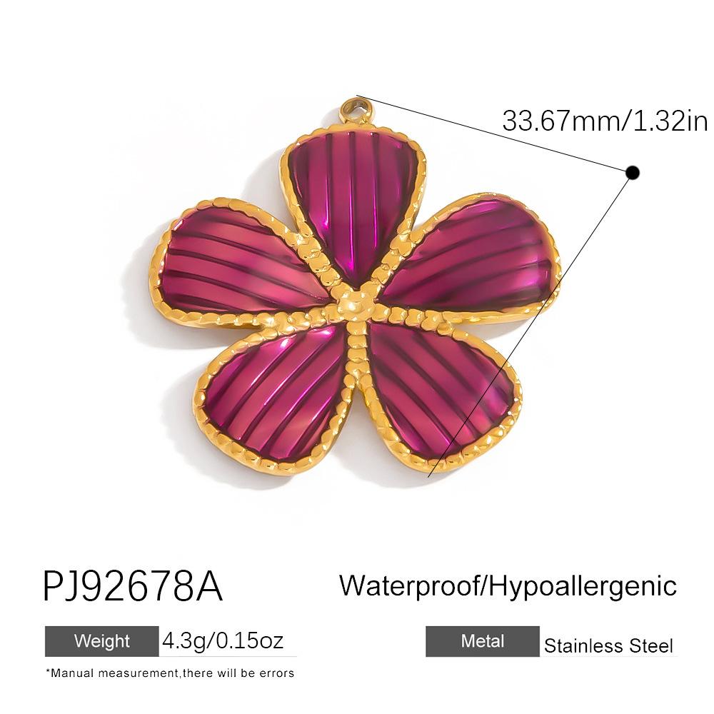 Cross-border Stainless Steel Jewelry Accessories Heart-shaped Flower Pendant Accessories Platedaccessories for Women