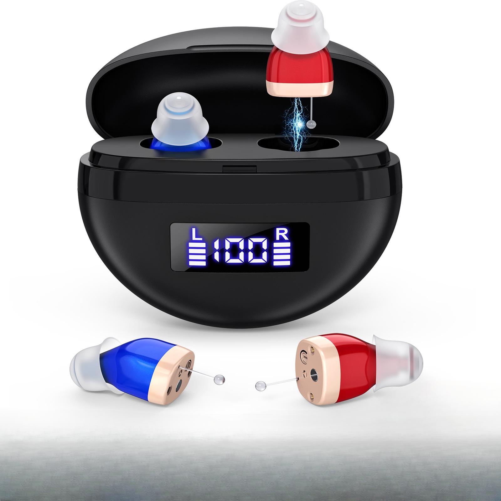 Мини слуховые аппараты с аккумулятором и шумоподавлением, невидимый внутриушной легкий усилитель звука