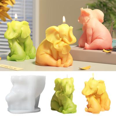 Animal Elephant Statue Silicone Molds for Candle Soap Making Gypsum Decoration Easy Demolding Epoxy Resin Silicone Molds