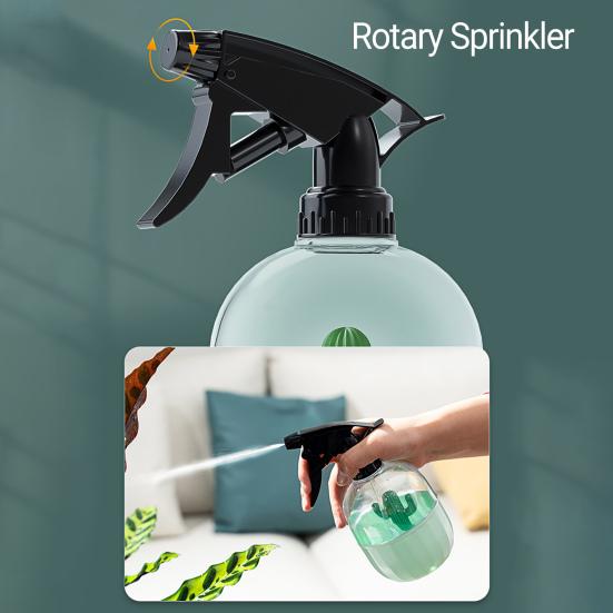 500 ml Sprühflasche, auslaufsicher, großes Fassungsvermögen, tragbar, Gartenbewässerung, Kaktus-Dekor, Gießkanne für Zuhause