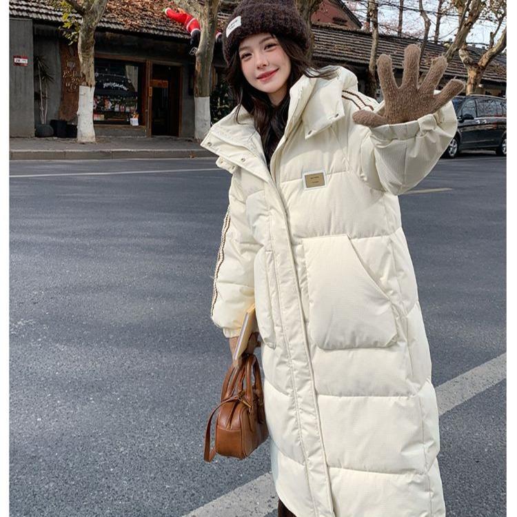 

Длинное пальто из утолщенного хлопка для женщин, элегантное и теплое пальто для зимы XL бежевый