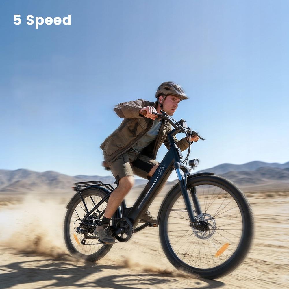 Electric Bicycles UcityS Rower Elektryczny Miejski 26'' 90km 5 Biegów Dla Dorosłych 120kg