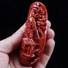 Chinese Antique Huanglong Jade Carved Landscape Waist Tag Pendant