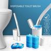 Set de perii de toaletă de unică folosință cu suport de depozitare și 16 capete de reumplere Kit de curățare a vasului de toaletă cu suport Set de accesorii pentru baie