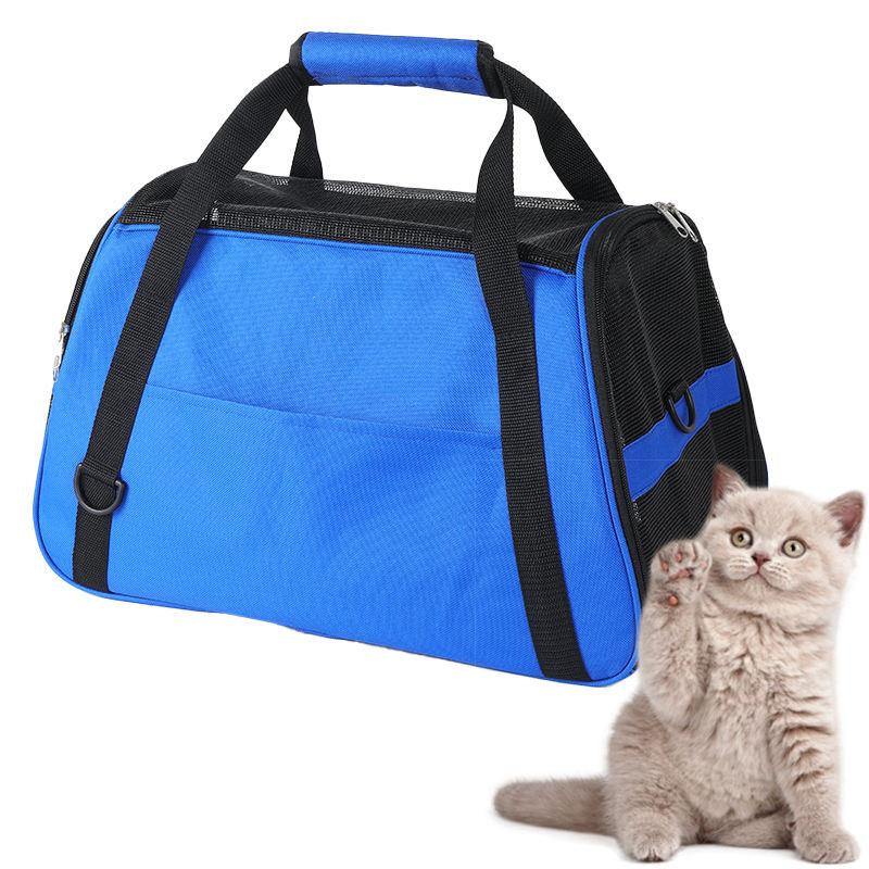 Portable Oxford Material Pet Cat and Dog Carrier Backpack Foldable Mesh Breathable Pets Transport Bag with Accessories