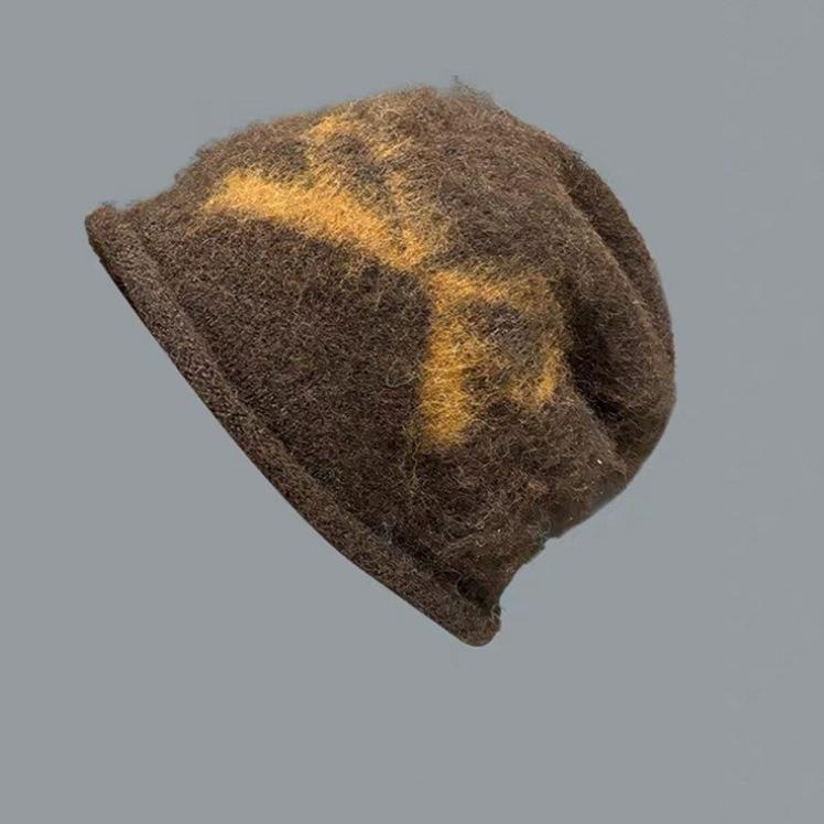 Autumn And Winter Jacquard Bow Pulling Pile Hat Women'S Warm Ear Protector Head Cold Hat Korean Version Casual Fashion Knitted Hat