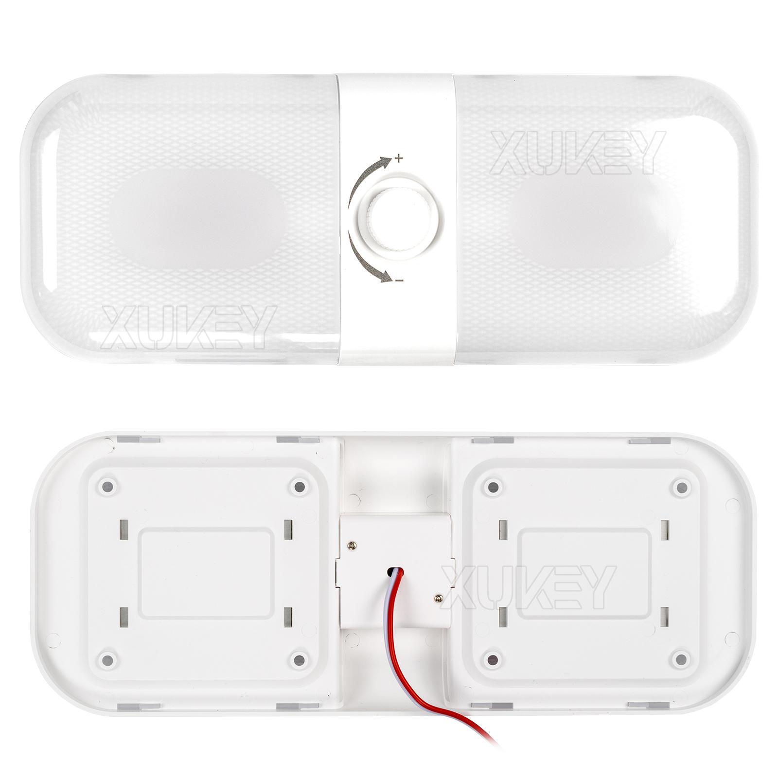 

12-24 В светодиодный внутренний светильник для чтения с двойным куполом, потолочный светильник для кабины, лампа на крыше, бар, автодом, лодка, кемпер, прицеп, караван, грузовик, бесступенчатое затемнение белый