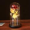 Glass cover gold foil roses, creative Valentine's Day gifts, luminous simulation eternal flower small gifts